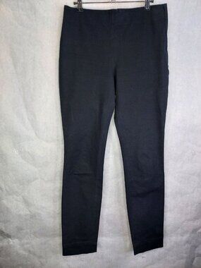 COS Slim Leg Cropped Pants Women's 10 Black Stretch Scuba Side Zip Luxury Career